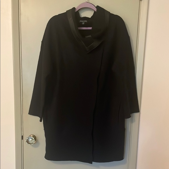 Black Eileen Fisher Wool Coat - Picture 1 of 12